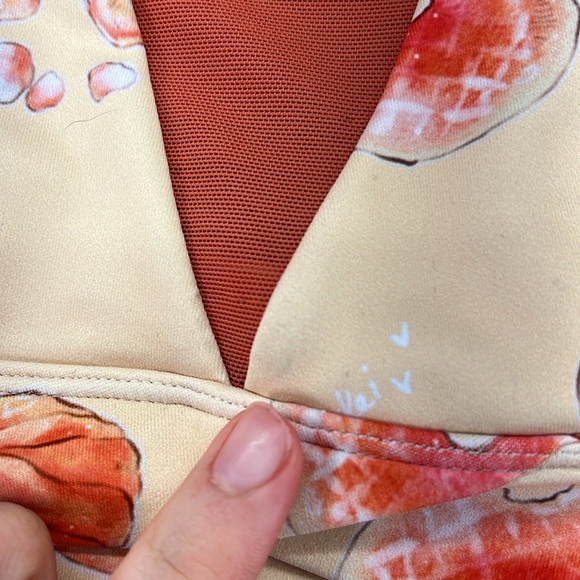 Iron Yokai Athletic Active Sports Bra Work Out Yellow Orange Mesh Floral Women S - Picture 8 of 12